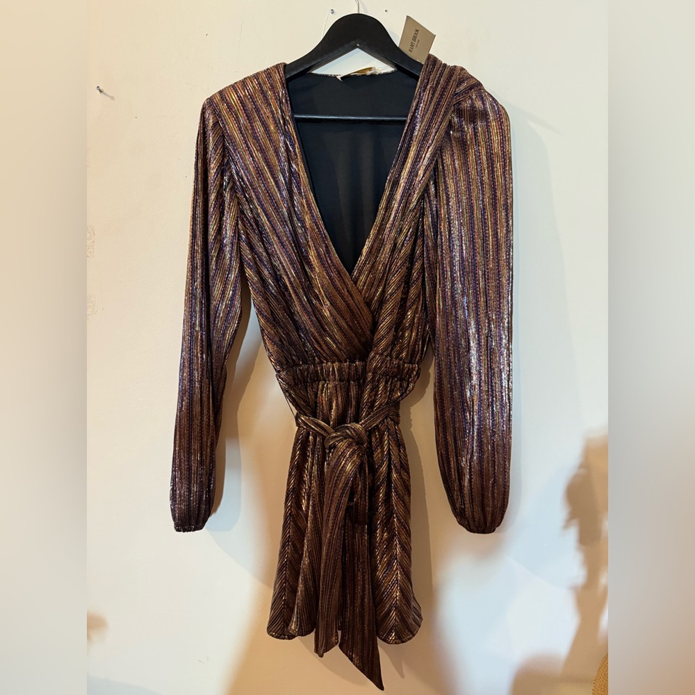 Ramy Brook Shimmering Long Sleeve Dress
